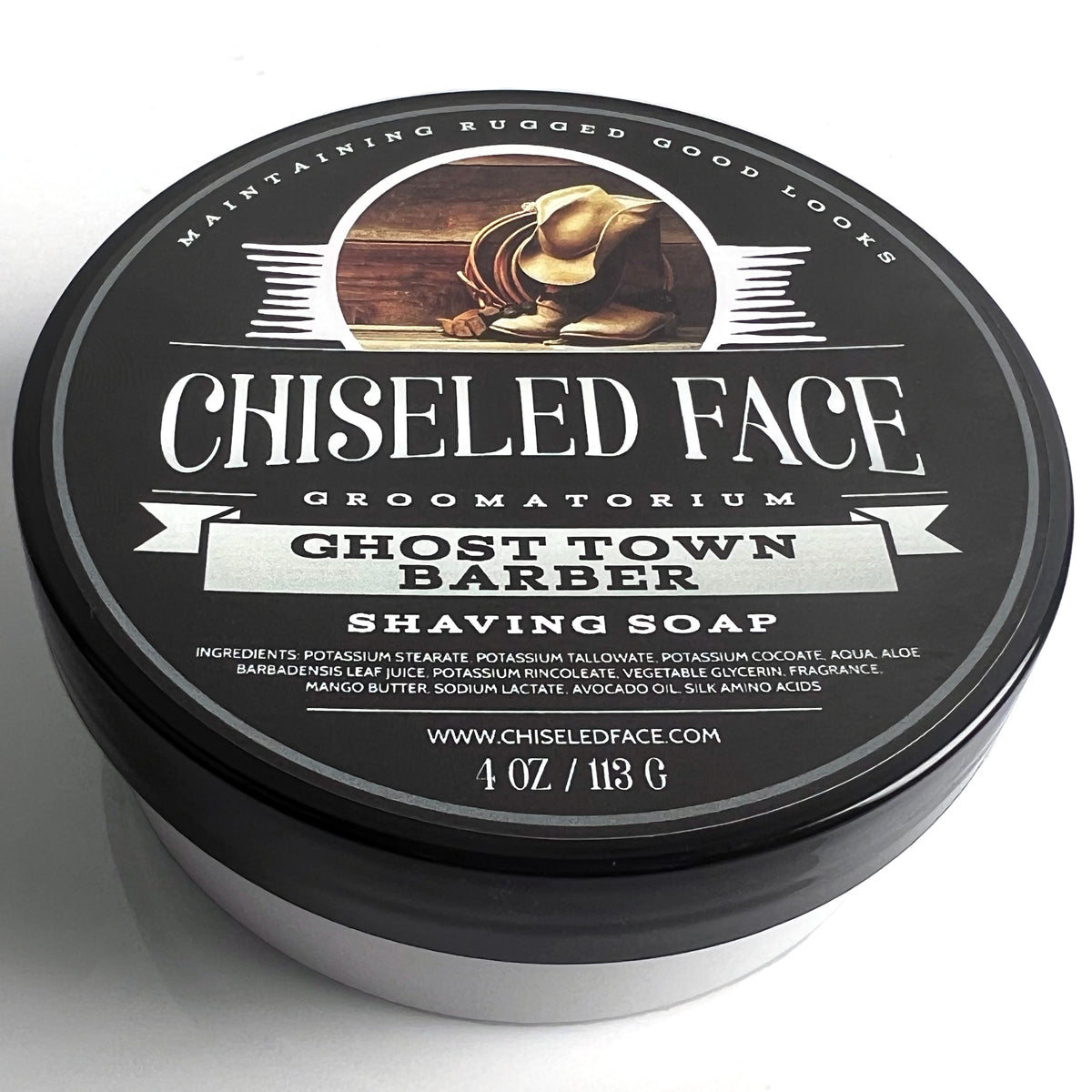 http://chiseledface.com/cdn/shop/files/ChiseledFaceGhostTownBarberShopShavingSoap-top_1200x1200.jpg?v=1684272822