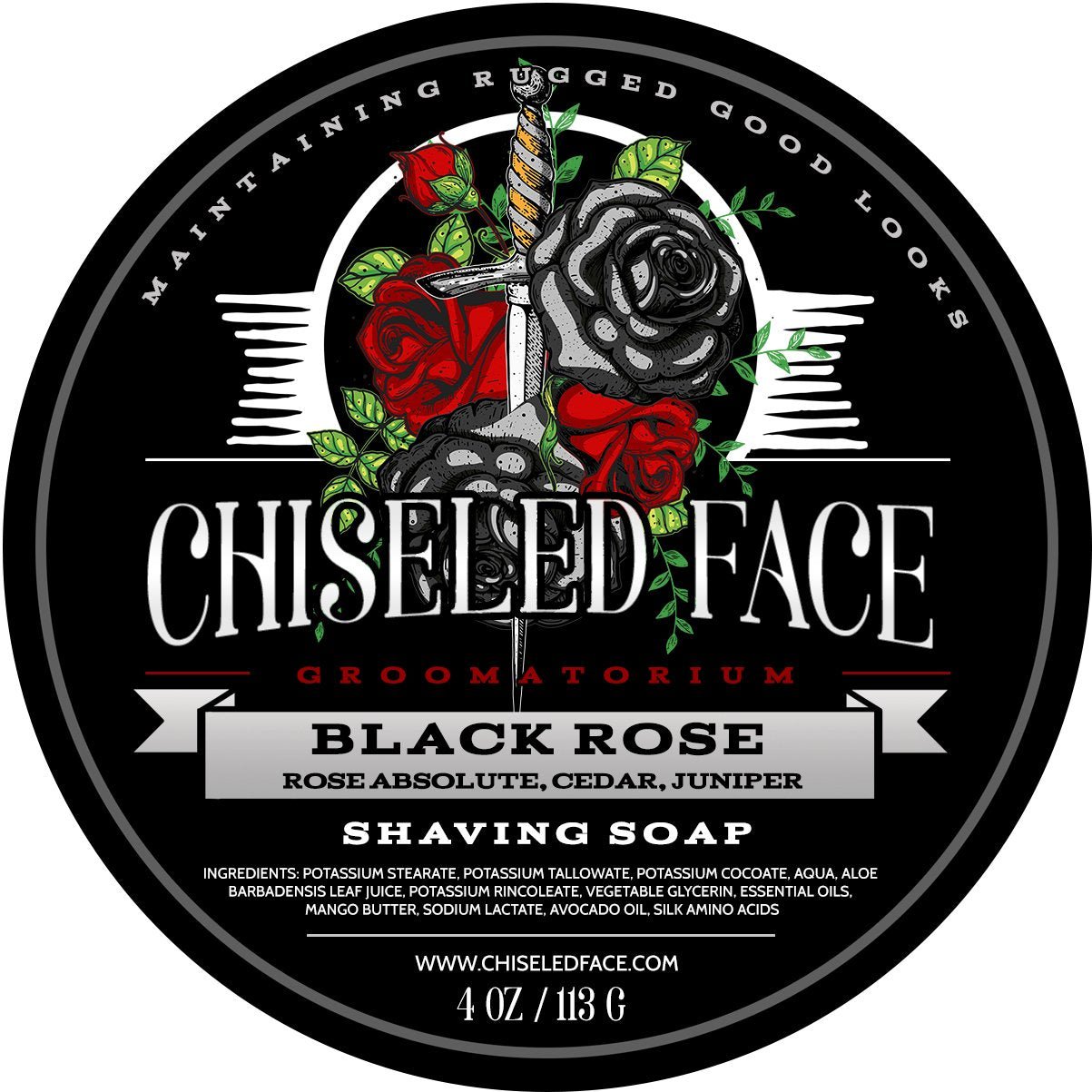 Black Rose – Shaving Soap - Chiseled Face
