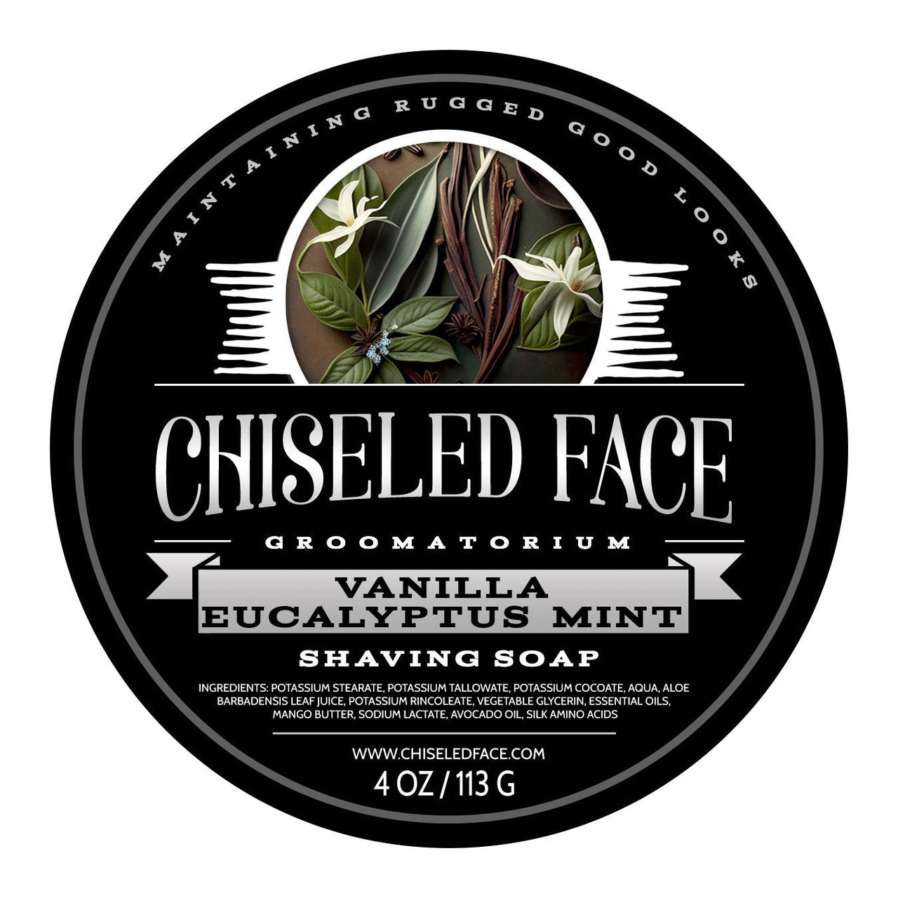 Vanilla Eucalyptus & Mint - Shaving Soap - Chiseled Face