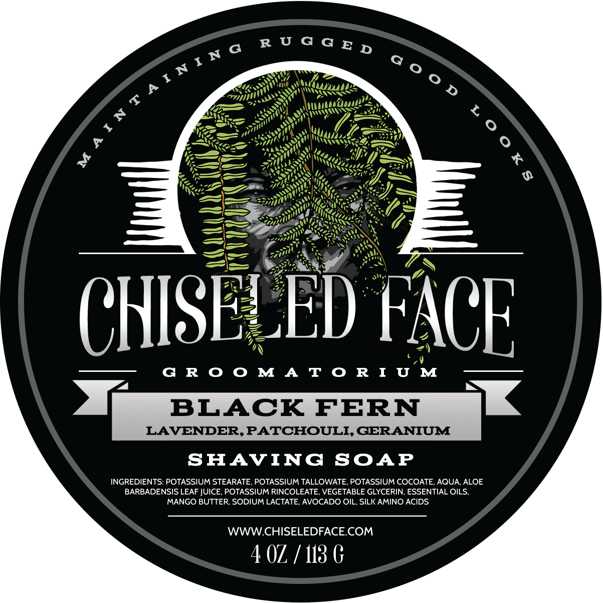 Black Fern – Shaving Soap - Chiseled Face