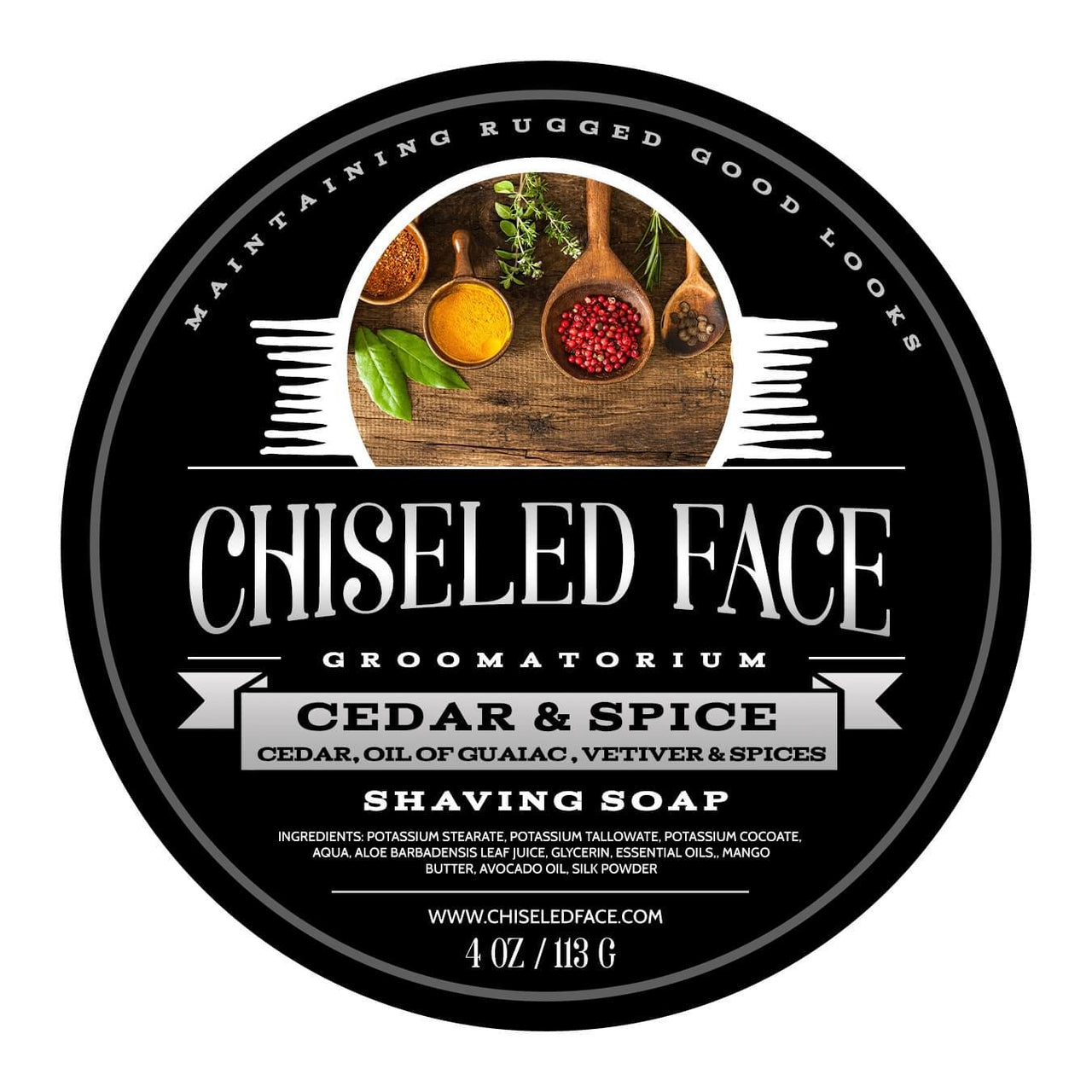 Cedar & Spice - Shaving Soap - Chiseled Face