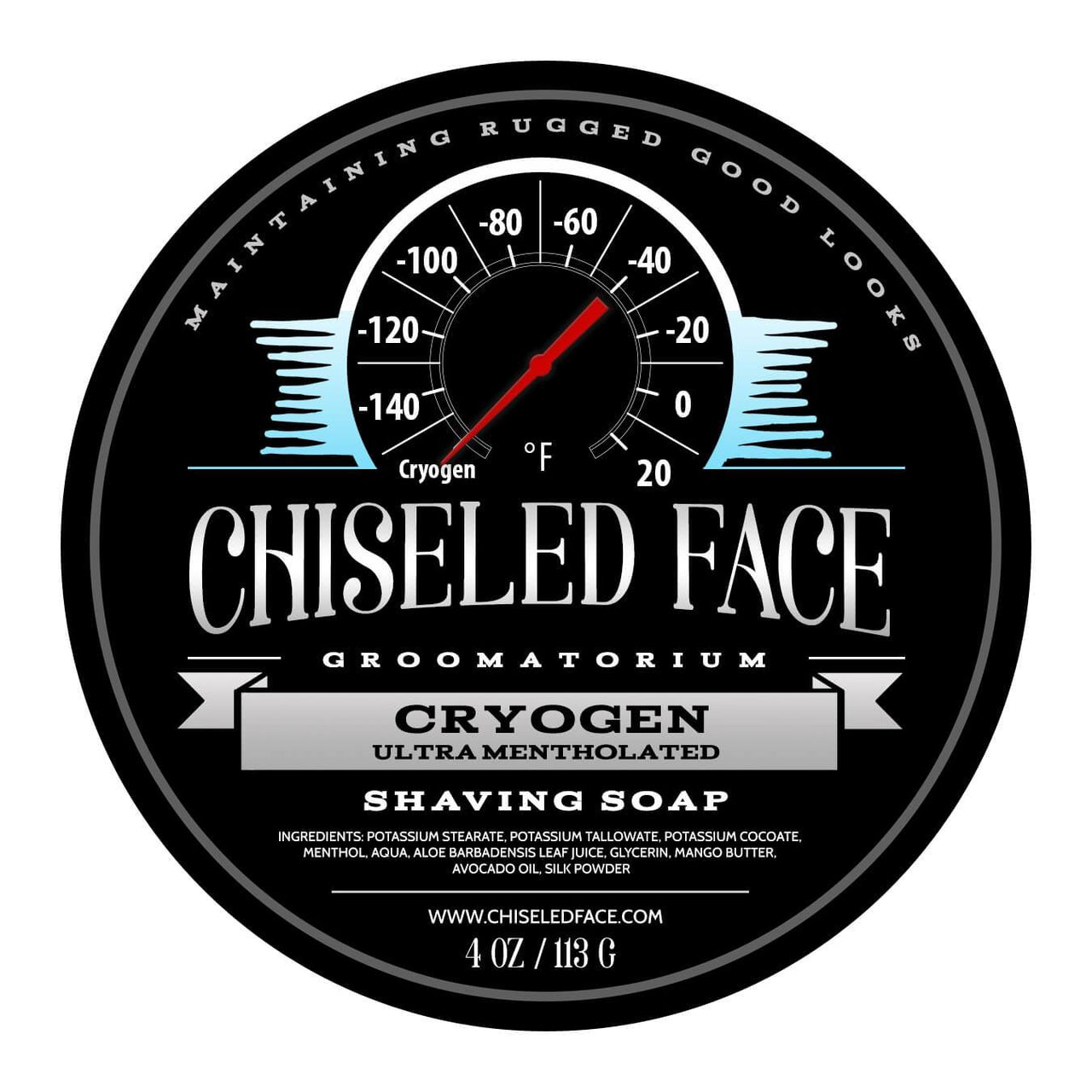 Cryogen - Ultra Mentholated - Shaving Soap - Chiseled Face