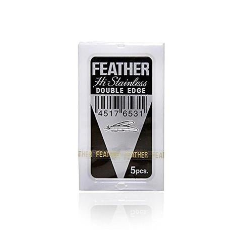 Feather - Hi Stainless Double Edge Blades, 5 Pack - Chiseled Face