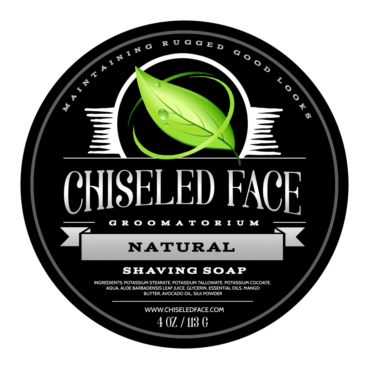 Natural (unscented)– Shaving Soap - Chiseled Face