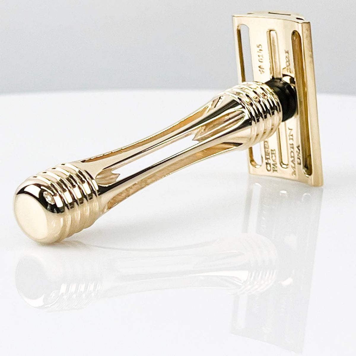 Brass Legacy Razor with Birdcage Handle Polished Presentation Editio