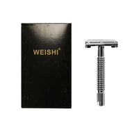 Thumbnail for WEISHI Shaving - 9306F Chrome Short Handle Safety Razor - Chiseled Face