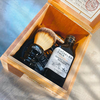 Thumbnail for Wet Shaving Starter Kit in Wooden Cigar Box - Free Shipping - Chiseled Face