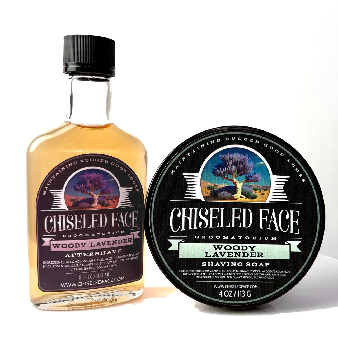 Woody Lavender – Shaving Soap - Chiseled Face